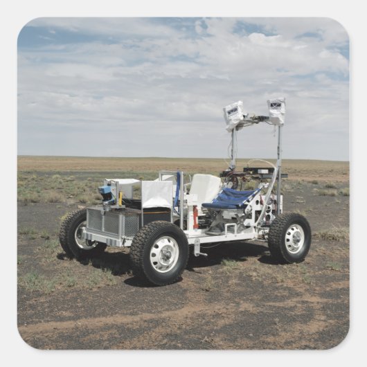 Ansicht eines 1-G-Langstreckenfahrzeugs Quadratischer Aufkleber (Vorderseite)