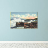 Ansicht eines Breakers auf der West Cliff Drive Leinwanddruck (Insitu (Holzboden))