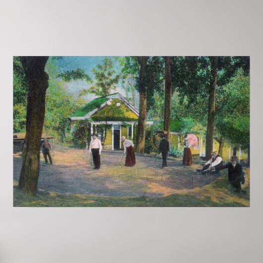 Ansicht eines Croquet GameHarbin Springs, CA Poster (Vorne)