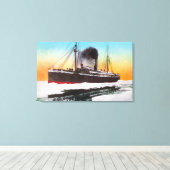 Ansicht eines Dampfers in einem Eisstau Leinwanddruck (Insitu (Holzboden))