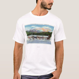 Ansicht eines Dogsled Teams auf Mirror See T-Shirt