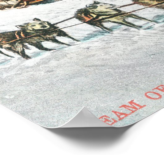 Ansicht eines Husky Dog-Sled Teams Poster (Ecke)