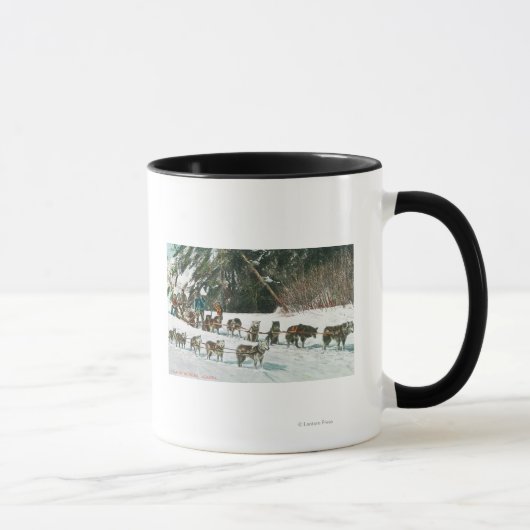 Ansicht eines Husky Dog-Sled Teams Tasse (Rechts)