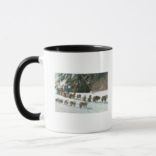 Ansicht eines Husky Dog-Sled Teams Tasse (Links)