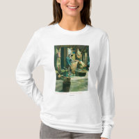 Ansicht eines Mannes, der aus seinem Rohr heraus