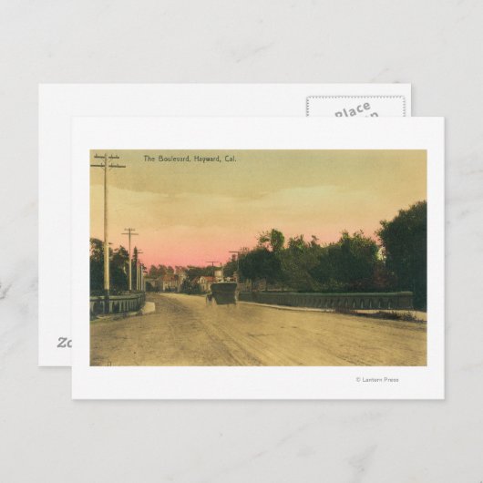 Ansicht eines Model-T-Fords auf dem Boulevard Postkarte (Vorne/Hinten)