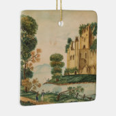 Ansicht eines Schlosses Keramikornament (Rechts)