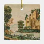 Ansicht eines Schlosses Keramikornament (Rückseite)