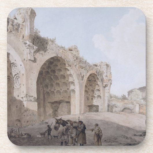 Ansicht in das römische Forum (der Tempel des Untersetzer (Vorderseite)