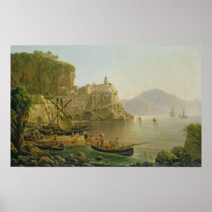 Ansicht in Richtung zu Atrani auf dem Amalfi, 1817 Poster