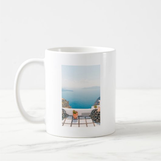 Ansicht in Santorini Insel Kaffeetasse (Links)