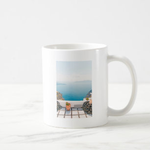 Ansicht in Santorini Insel Kaffeetasse