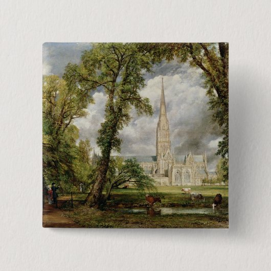 Ansicht John Constables | von Salisbury-Kathedrale Button (Vorderseite)