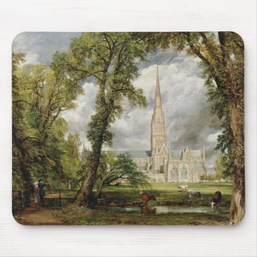 Ansicht John Constables | von Salisbury-Kathedrale Mousepad (Vorne)
