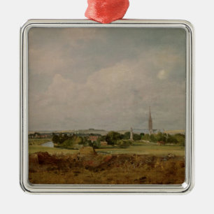 Ansicht John Constables   von Salisbury Silbernes Ornament