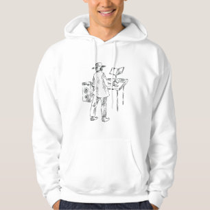Ansicht-Keyboarderskizze der Grafik hintere Hoodie