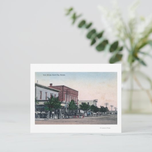 Ansicht Main StreetScott City, KS Postkarte (Stehend Vorderseite)
