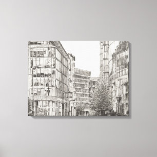 Ansicht Manchesters Deansgate von cafe.2010 Leinwanddruck