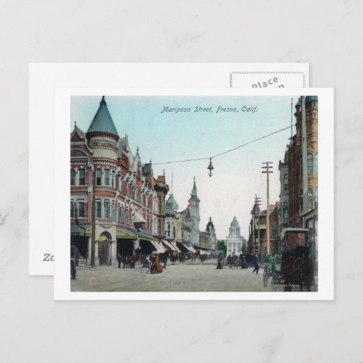 Ansicht Mariposa StreetFresno, CA Postkarte (Vorne/Hinten)
