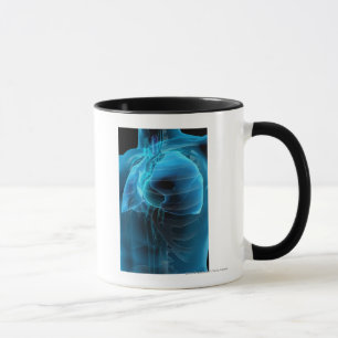 Ansicht mit drei Vierteln des Herzens und der Tasse