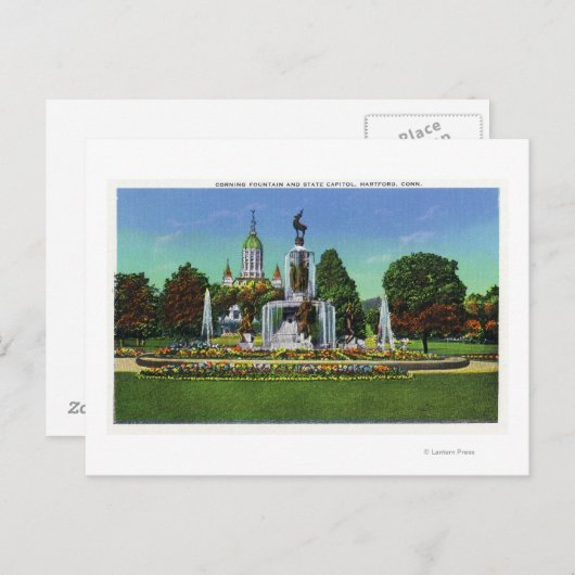 Ansicht mit Staat Hauptstadt Bldg in Entfernung Postkarte (Vorne/Hinten)