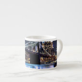 Ansicht New York der Brooklyn-Brückenreflexion Espressotasse (Vorderseite Rechts)