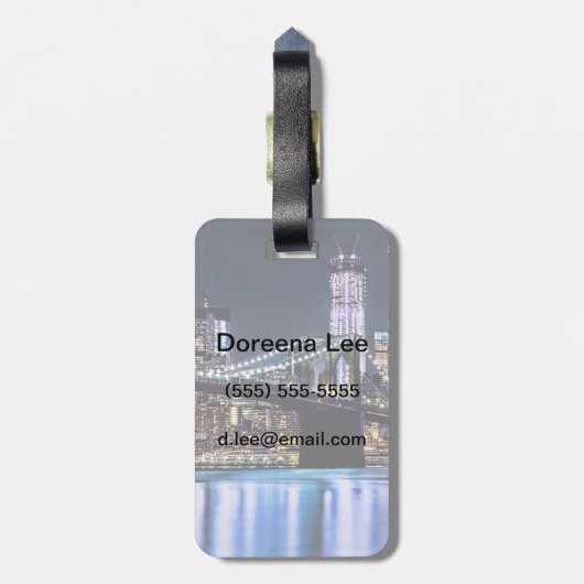 Ansicht New York der Brooklyn-Brückenreflexion Gepäckanhänger (Rückseite vertikal)