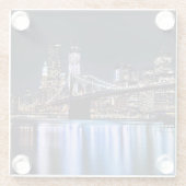 Ansicht New York der Brooklyn-Brückenreflexion Glasuntersetzer (Rückseite)