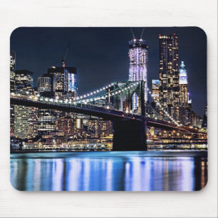 Ansicht New York der Brooklyn-Brückenreflexion Mousepad