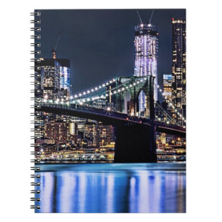 Ansicht New York der Brooklyn-Brückenreflexion Notizblock
