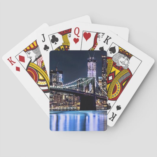 Ansicht New York der Brooklyn-Brückenreflexion Spielkarten (Rückseite)