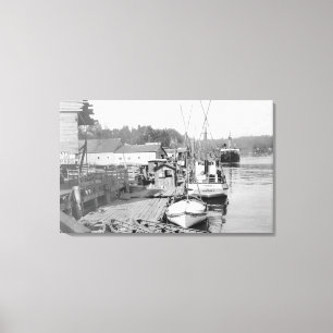 Ansicht Newports, Oregon-Ufergegend der Leinwanddruck