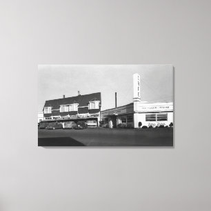 Ansicht Newports, Oregon von Bucht-Weise Caf� Leinwanddruck