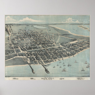 Ansicht-panoramische Karte 1887 Corpus Christis TX Poster