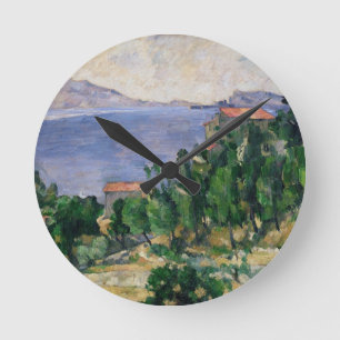 Ansicht Pauls Cezanne   des Bergs Marseilleveyre Runde Wanduhr