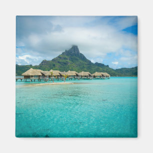 Ansicht über Bora Bora Insel-Quadratmagneten Magnet