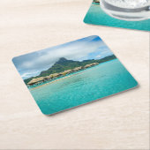 Ansicht über Bora Bora Insel-Untersetzer Rechteckiger Pappuntersetzer (angewinkelt)