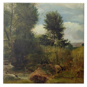Ansicht über den Fluss SID, nahe Sidmouth, c.1852 Fliese