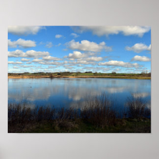 Ansicht über Feuchtgebiete hinweg Poster