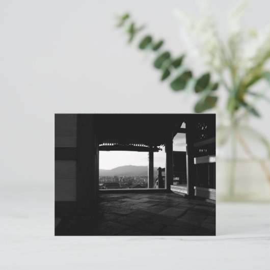 Ansicht über Kyoto Black & White Fotografie Postkarte (Stehend Vorderseite)