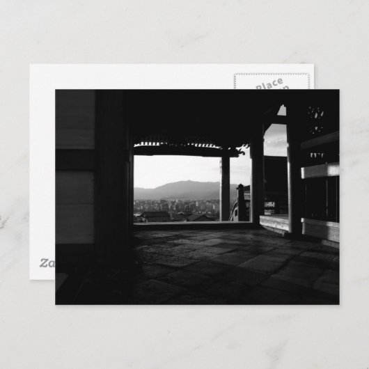 Ansicht über Kyoto Black & White Fotografie Postkarte (Vorne/Hinten)