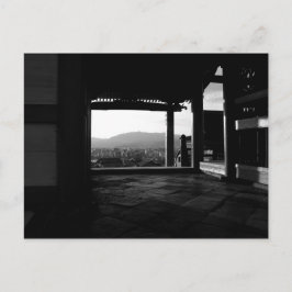 Ansicht über Kyoto Black & White Fotografie Postkarte