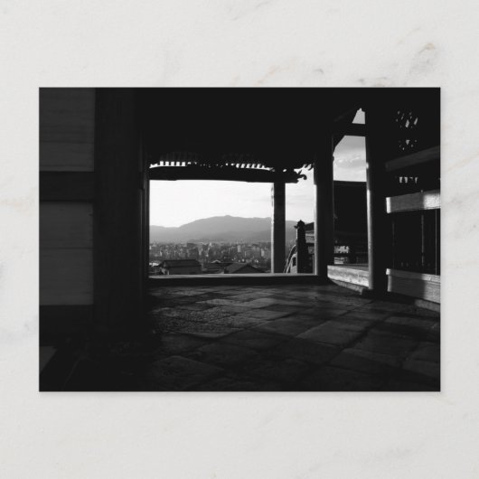 Ansicht über Kyoto Black & White Fotografie Postkarte (Vorderseite)