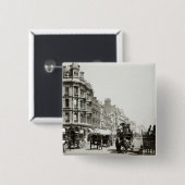 Ansicht-unten Oxford-Straße, London (b/w Foto) Button (Vorne & Hinten)