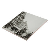 Ansicht-unten Oxford-Straße, London (b/w Foto) Fliese (Seite)