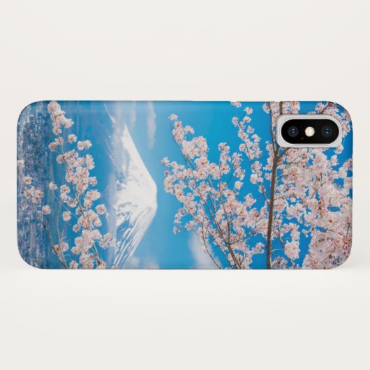 Ansicht vom Fujisan mit Kirschblüten Case-Mate iPhone Hülle (Rückseite (Horizontal))