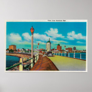 Ansicht vom Regenbogen-Pier, Long Beach Poster