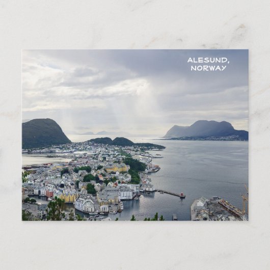 Ansicht von Alesund, norwegisches Meer, Norwegen Postkarte (Vorderseite)