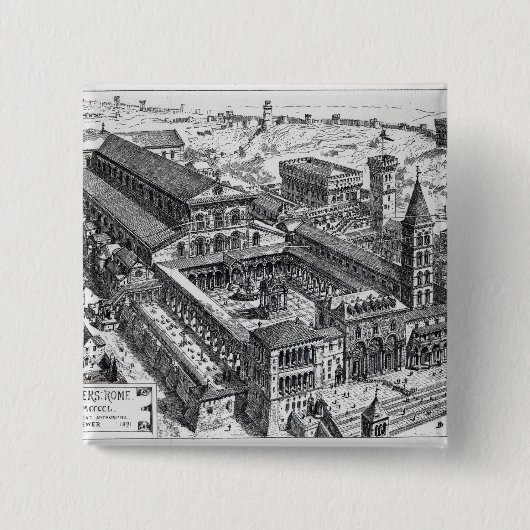 Ansicht von altem St Peter, Rom, 1891 Button (Vorderseite)