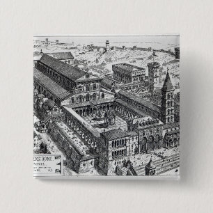 Ansicht von altem St Peter, Rom, 1891 Button